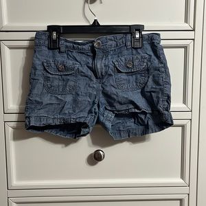 Faux denim shorts